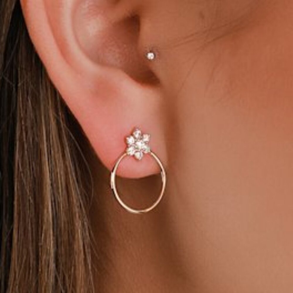 Lulus Perfection And Beauty Gold Rhinestone Hoop Earrings - Size One Size